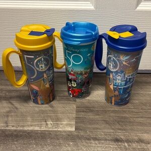 Walt Disney World 50th Anniversary refillable Mugs Set